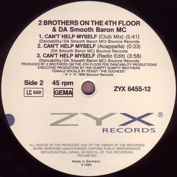 2 Brothers On The 4th Floor & Da Smooth Baron MC – Can't Help Myself (NM, FUNDA EX) BOX28