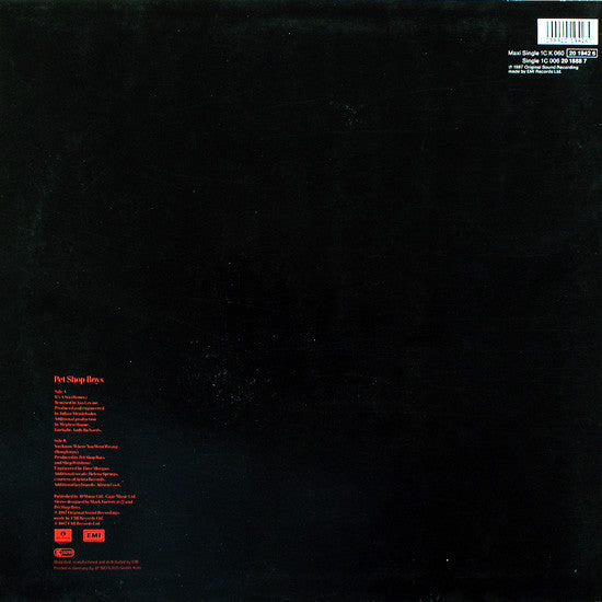 Pet Shop Boys – It's A Sin (Remix) (NM, FUNDA VG+) BOX3