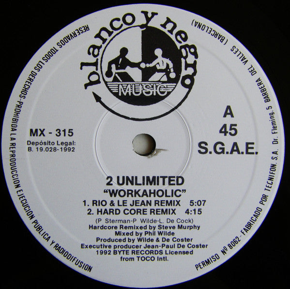 2 Unlimited – Workaholic (NM, FUNDA VG+) BOX8