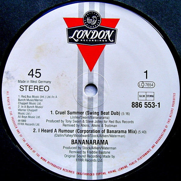 Bananarama – Cruel Summer '89 (EX, FUNDA VG+) BOX33