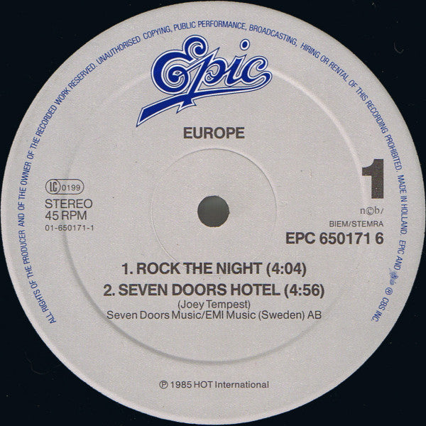 Europe – Rock The Night (NM, FUNDA EX)