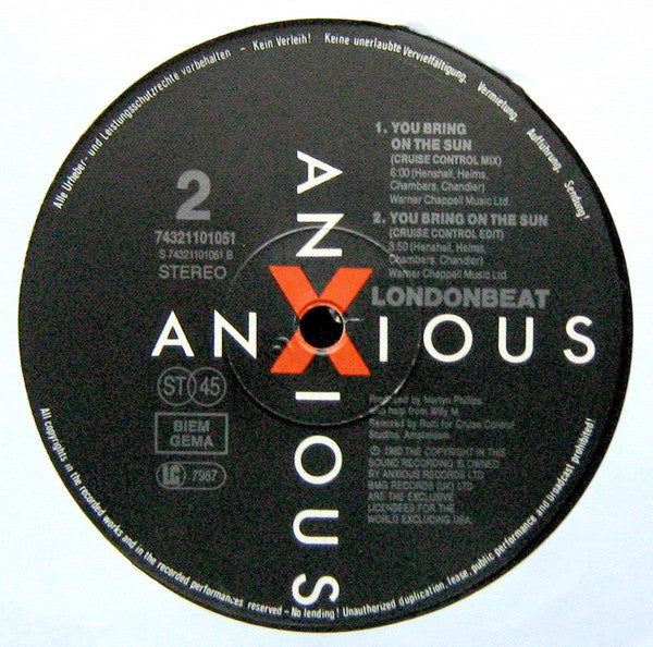 Londonbeat – You Bring On The Sun (NM, FUNDA VG+) BOX32