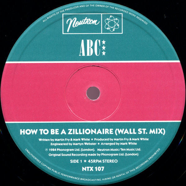 ABC – How To Be A Zillionaire (Wall St. Mix) (NM)