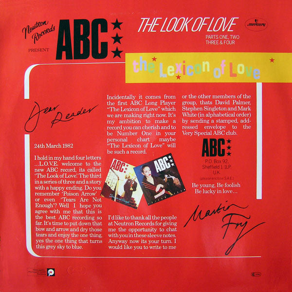ABC – The Look Of Love (Parts One, Two, Three & Four) (NM, FUNDA VG+) BOX2