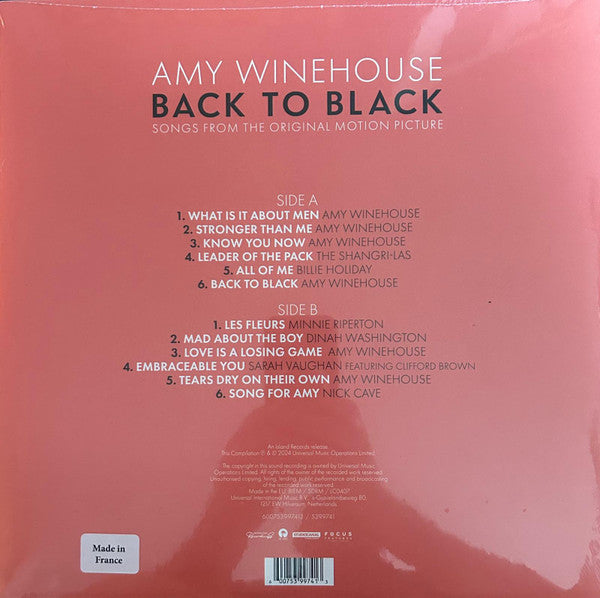 Amy Winehouse / Various – Back To Black: Songs From The Original Motion Picture (NUEVO, SELLADO)