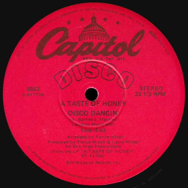 A Taste Of Honey – Boogie Oogie Oogie / Disco Dancin' (NM, FUNDA VG+) BOX21