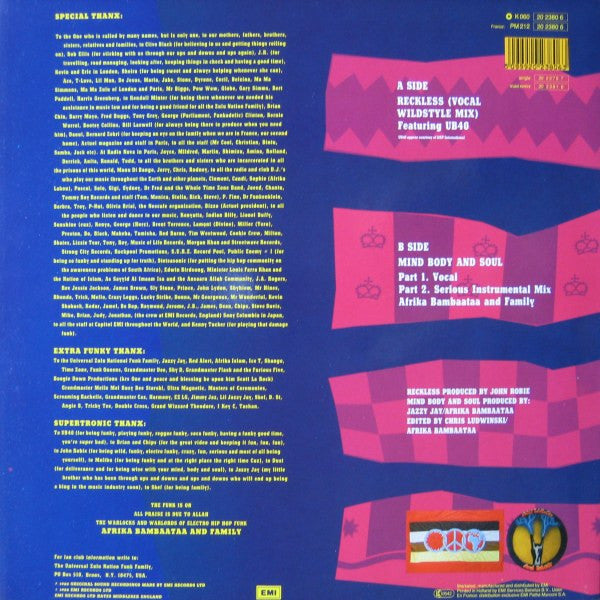 Afrika Bambaataa And Family – Reckless (NM, FUNDA VG+) BOX32