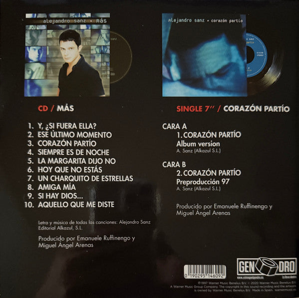 Alejandro Sanz – Corazón Partío – Más / Vinilo 7"+CD (NUEVO, SELLADO) BOXV55