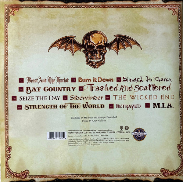Avenged Sevenfold – City Of Evil - 20th Anniversary Orange & Red Swirl Vinyl / DISCO DOBLE (NUEVO, SELLADO) BOXV43