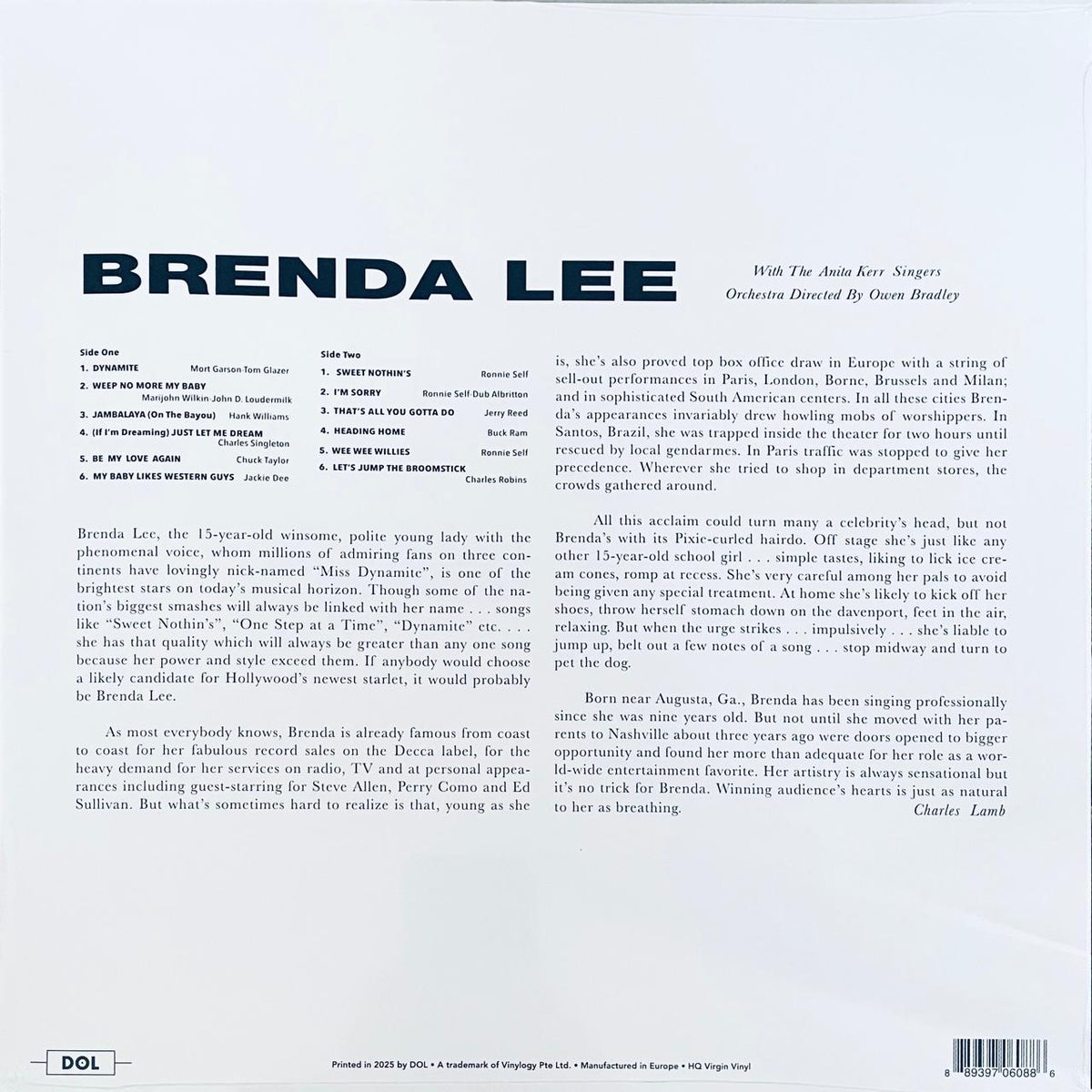 Brenda Lee – Brenda Lee (NUEVO, SELLADO)