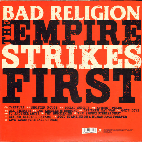 Bad Religion – The Empire Strikes First (NUEVO, SELLADO) BOXV35