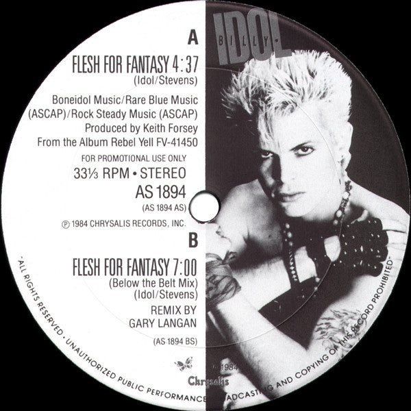 Billy Idol – Flesh For Fantasy (NM, FUNDA VG+) BOX22