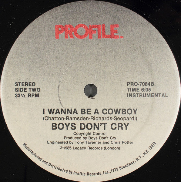 Boys Don't Cry – I Wanna Be A Cowboy (MINT, SELLADO DE ÉPOCA) sticker gastado ver foto BOX27