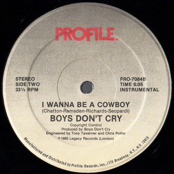 Boys Don't Cry – I Wanna Be A Cowboy (VG+) BOX20