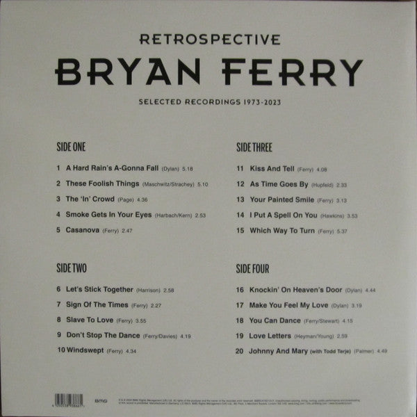 Bryan Ferry – Retrospective (Selected Recordings 1973-2023) / DISCO DOBLE (NUEVO, SELLADO)
