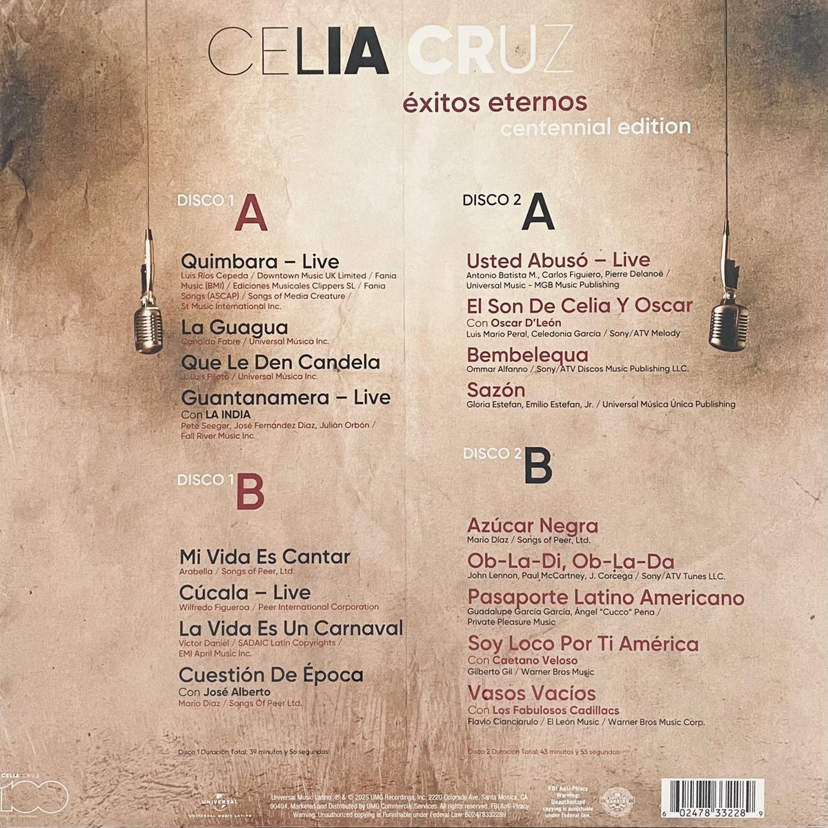 Celia Cruz – Exitos Eternos Centennial Edition / DISCO DOBLE (NUEVO, SELLADO)