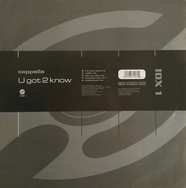 Cappella – U Got 2 Know (NM, FUNDA VG+) BOX26