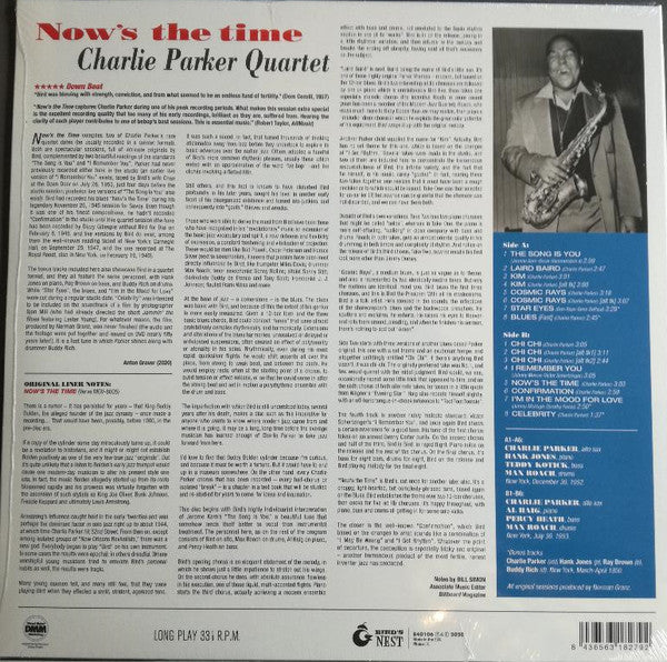 Charlie Parker Quartet – Now's The Time / LIMITED EDITION (NUEVO, SELLADO) BOXV53