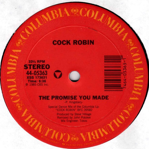 Cock Robin – The Promise You Made (NM, FUNDA VG+) BOX19