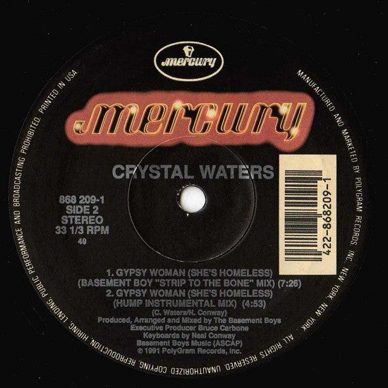 Crystal Waters – Gypsy Woman (She's Homeless) (NM, FUNDA EX) BOX3