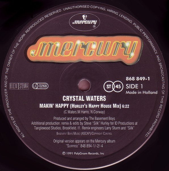 Crystal Waters – Makin' Happy (NM, FUNDA VG+) BOX2
