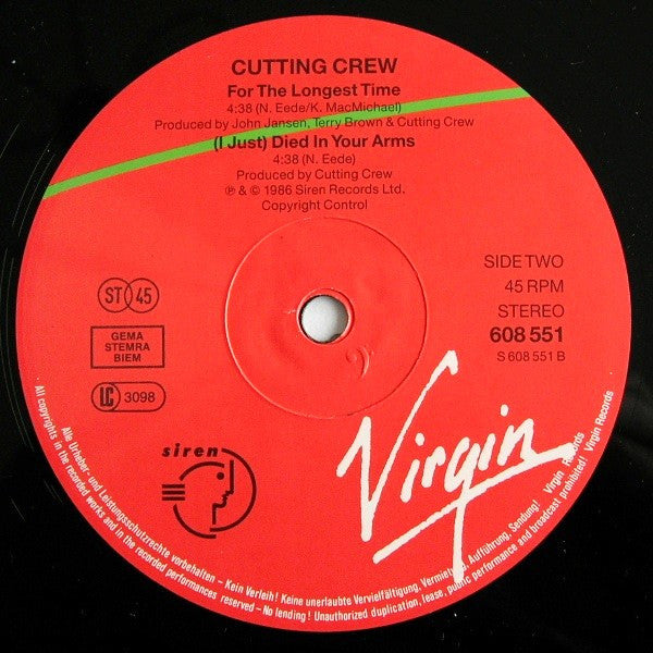 Cutting Crew – (I Just) Died In Your Arms (NM, FUNDA VG+)