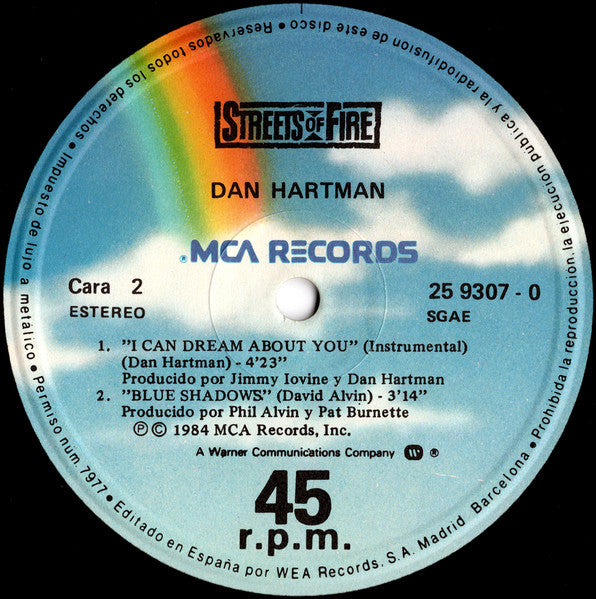 Dan Hartman / The Blasters – I Can Dream About You / Blue Shadows (NM, FUNDA EX)