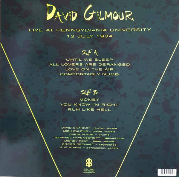 David Gilmour – Live At Pennsylvania University 12 July 1984 (NUEVO, SELLADO)