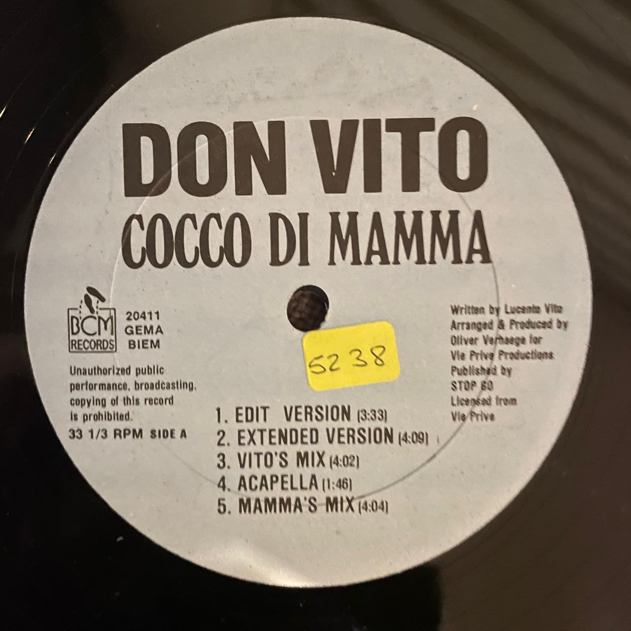 Don Vito – Cocco Di Mamma -The Mixes (NM, FUNDA GENERICA / PROMOCIONAL) BOX11