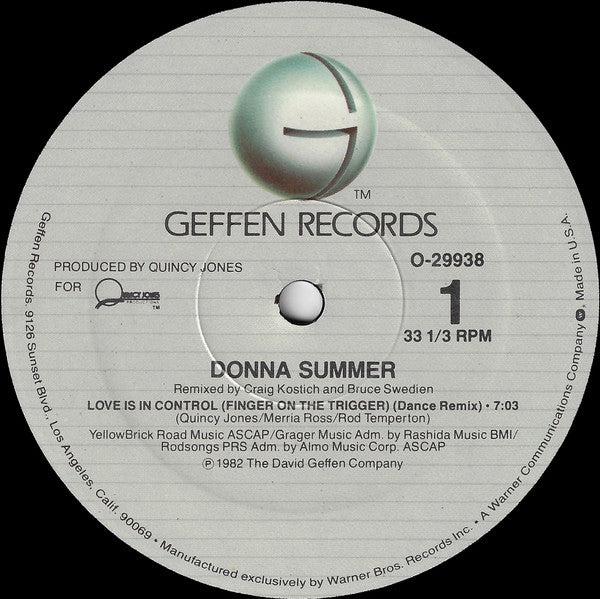 Donna Summer – Love Is In Control (Finger On The Trigger) (EX, FUNDA VG+) BOX30