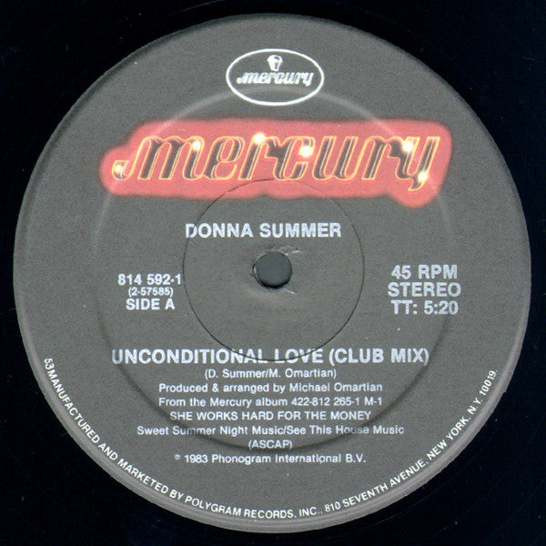 Donna Summer – Unconditional Love / She Works Hard For The Money (NM, FUNDA VG+) BOX19