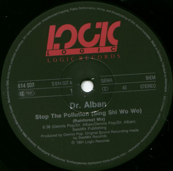 Dr. Alban – Sing Shi-Wo-Wo (Stop The Pollution) (VG+) BOX23