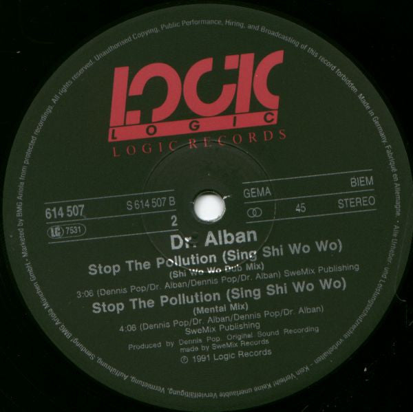 Dr. Alban – Sing Shi-Wo-Wo (Stop The Pollution) (VG+) BOX23
