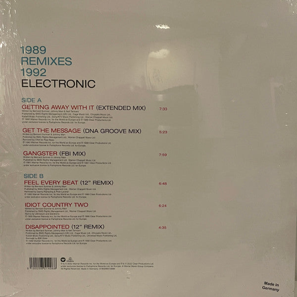 Electronic – 1989 Remixes 1992 (NUEVO, SELLADO)