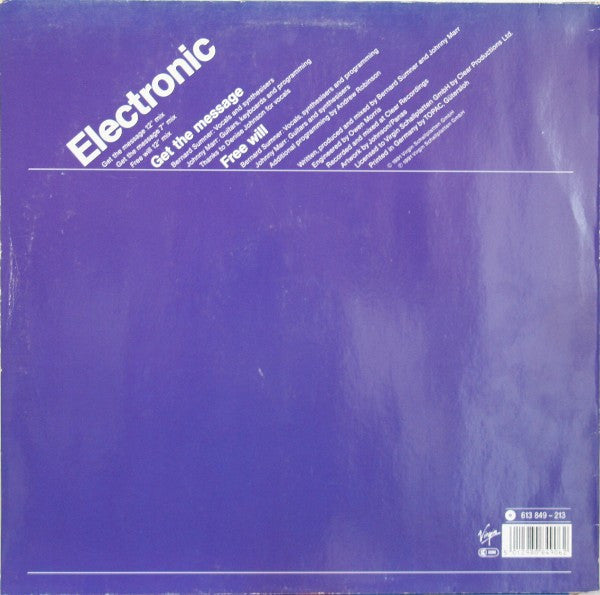 Electronic – Get The Message (NM, FUNDA VG+)