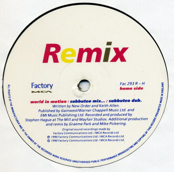 Englandneworder – World In Motion (Remix) (VG+) BOX30