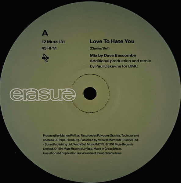 Erasure – Love To Hate You (NM) BOX11