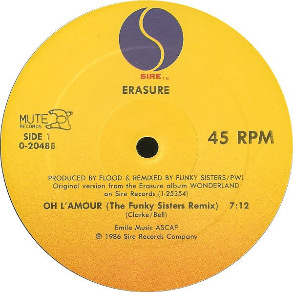 Erasure – Oh L'Amour (NM)