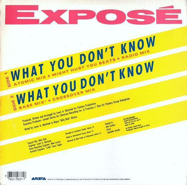 Exposé – What You Don't Know (VG+) BOX26