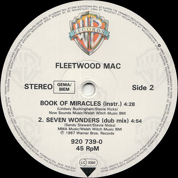 Fleetwood Mac – Seven Wonders (Extended Remix) (NM, FUNDA EX)