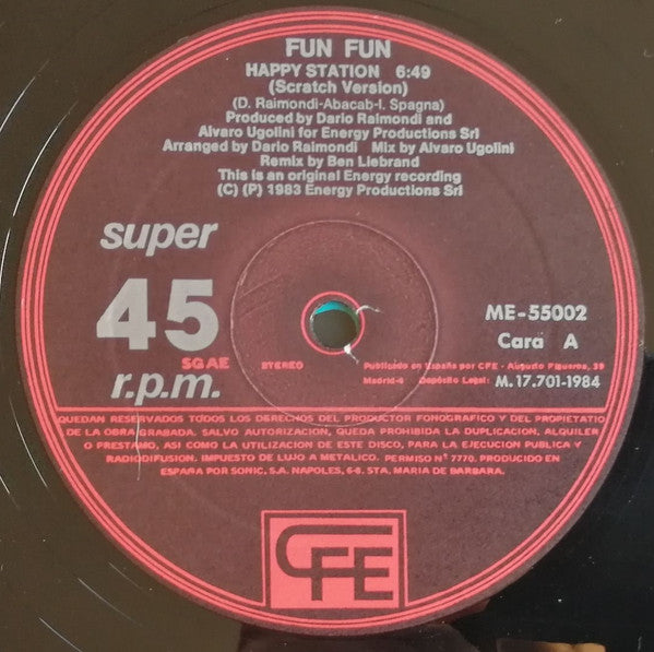 Fun Fun – Happy Station (Scratch Version) (NM, FUNDA VG+)