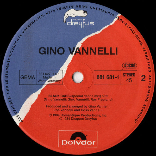 Gino Vannelli – Black Cars (NM, FUNDA VG+) BOX21