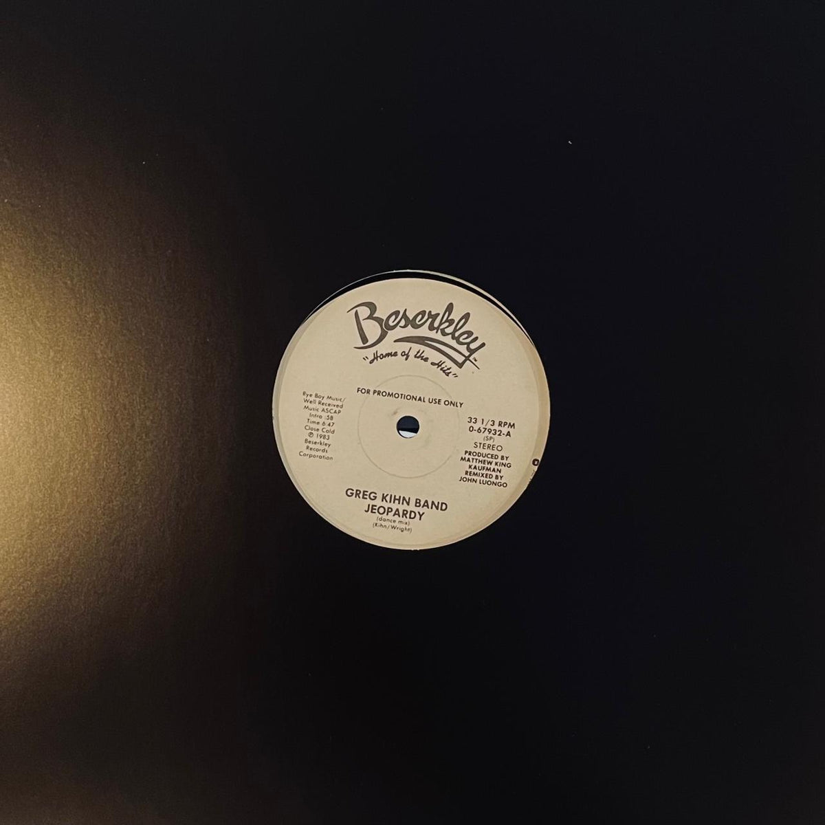 Greg Kihn Band – Jeopardy (Dance Mix) (EX, FUNDA GENERICA) BOX26