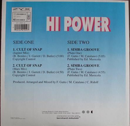 Hi Power – Cult Of Snap/Simba Groove (EX) BOX31