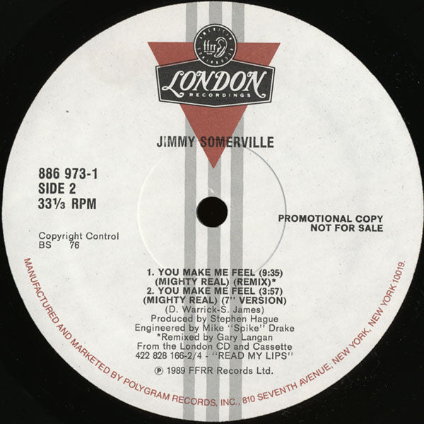 Jimmy Somerville – You Make Me Feel (Mighty Real) (EX, FUNDA VG+) BOX18