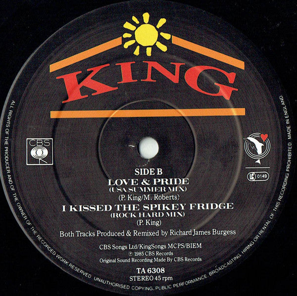 King – Alone Without You (Scorcher Mix), Incluye Love & Pride (USA Summer Mix) (NM, FUNDA VG+) BOX21