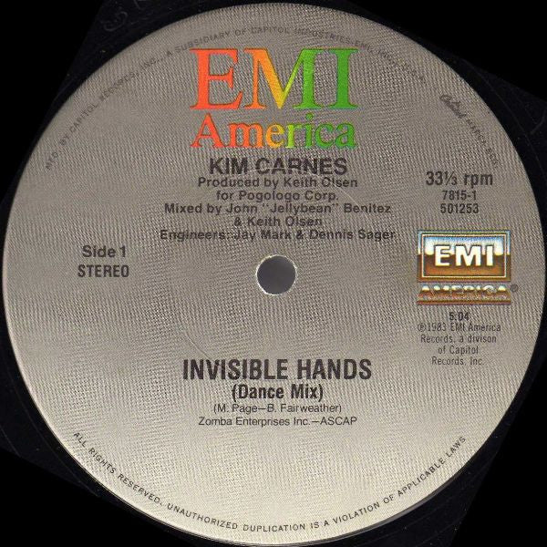 Kim Carnes – Invisible Hands (Dance Mix) (VG+) BOX19