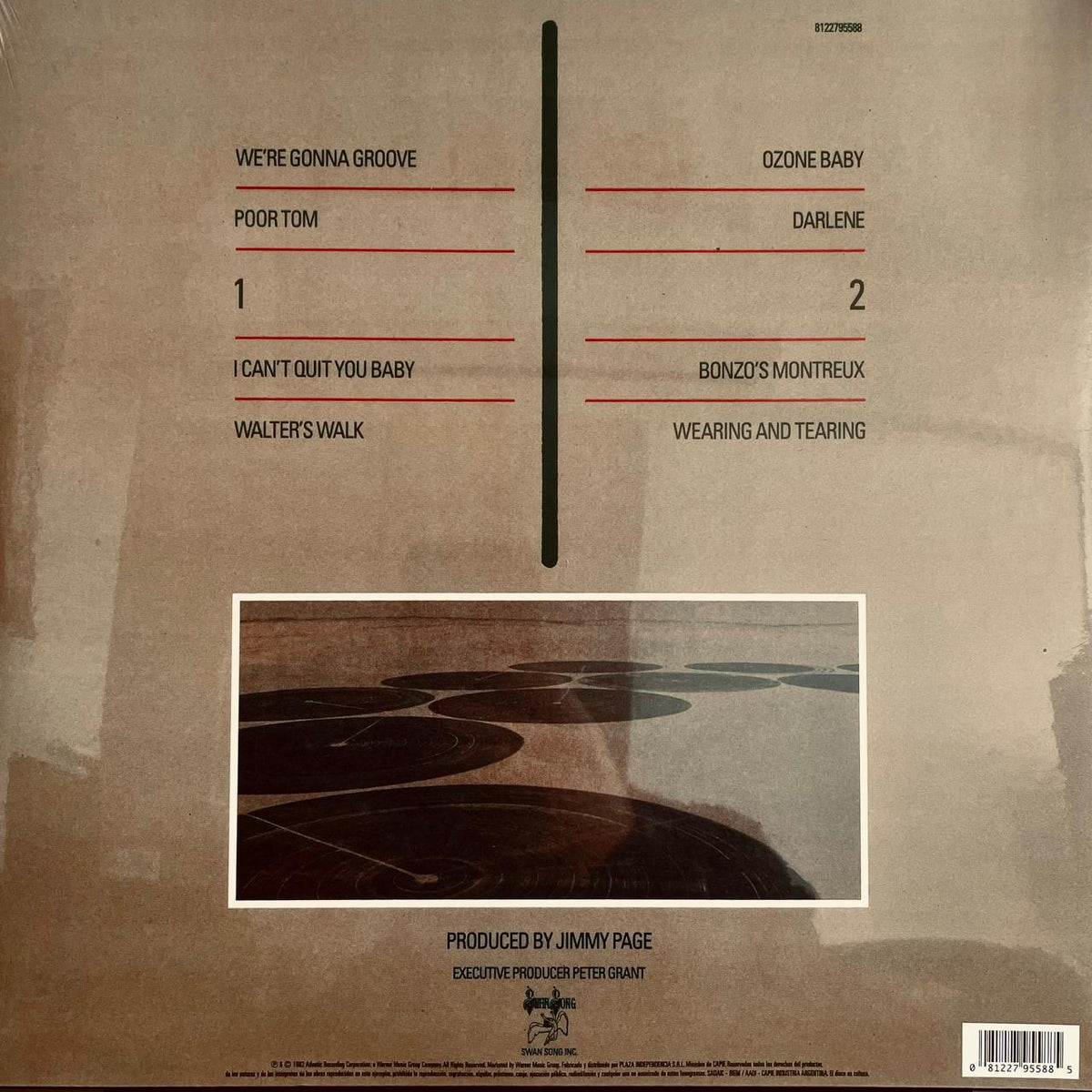 Led Zeppelin – Coda, contraportada con el listado de canciones