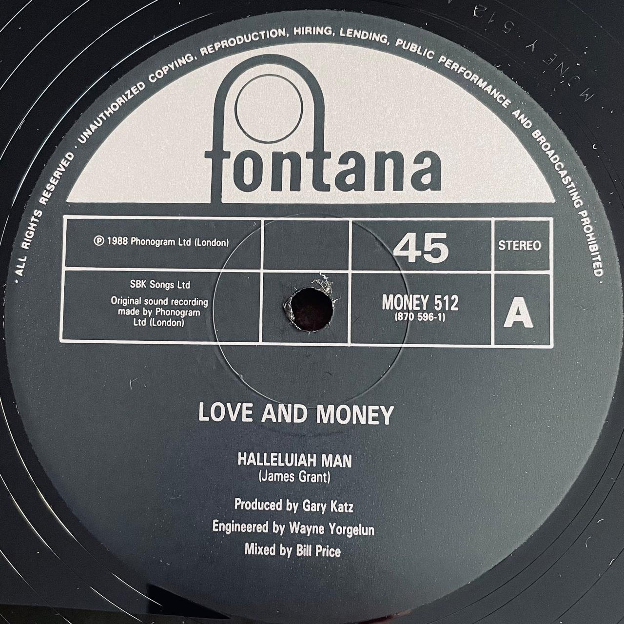 Love And Money – Halleluiah Man (NM, FUNDA VG+)