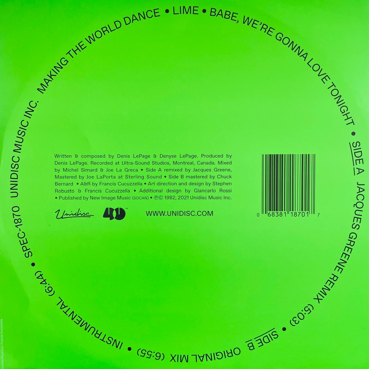 Lime – Babe, We're Gonna Love Tonight (Jacques Greene Remix And Original Mix) (NM, FUNDA VG+)